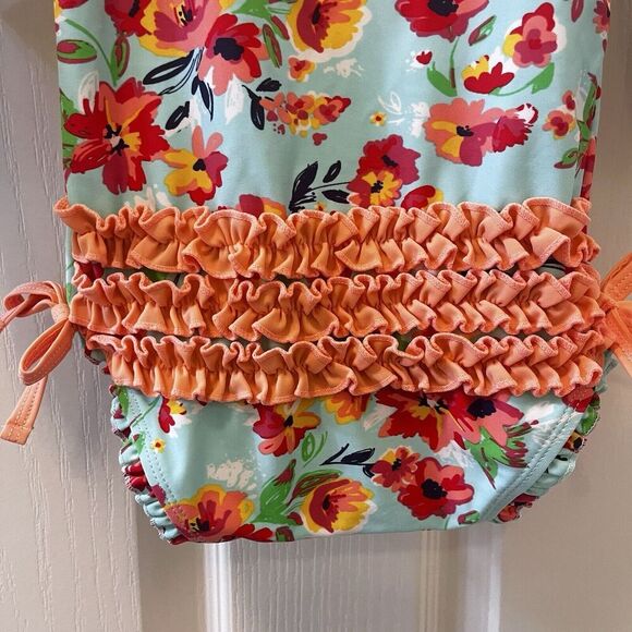 RuffleButts Painted Flowers One Piece Rash Guard Swimsuit Size 12-18 Months - Picture 16 of 16